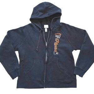 Philadelphia‎ Flyers 1967 NHL Youth Size L Zip Up Hoodie Black NHL Hockey